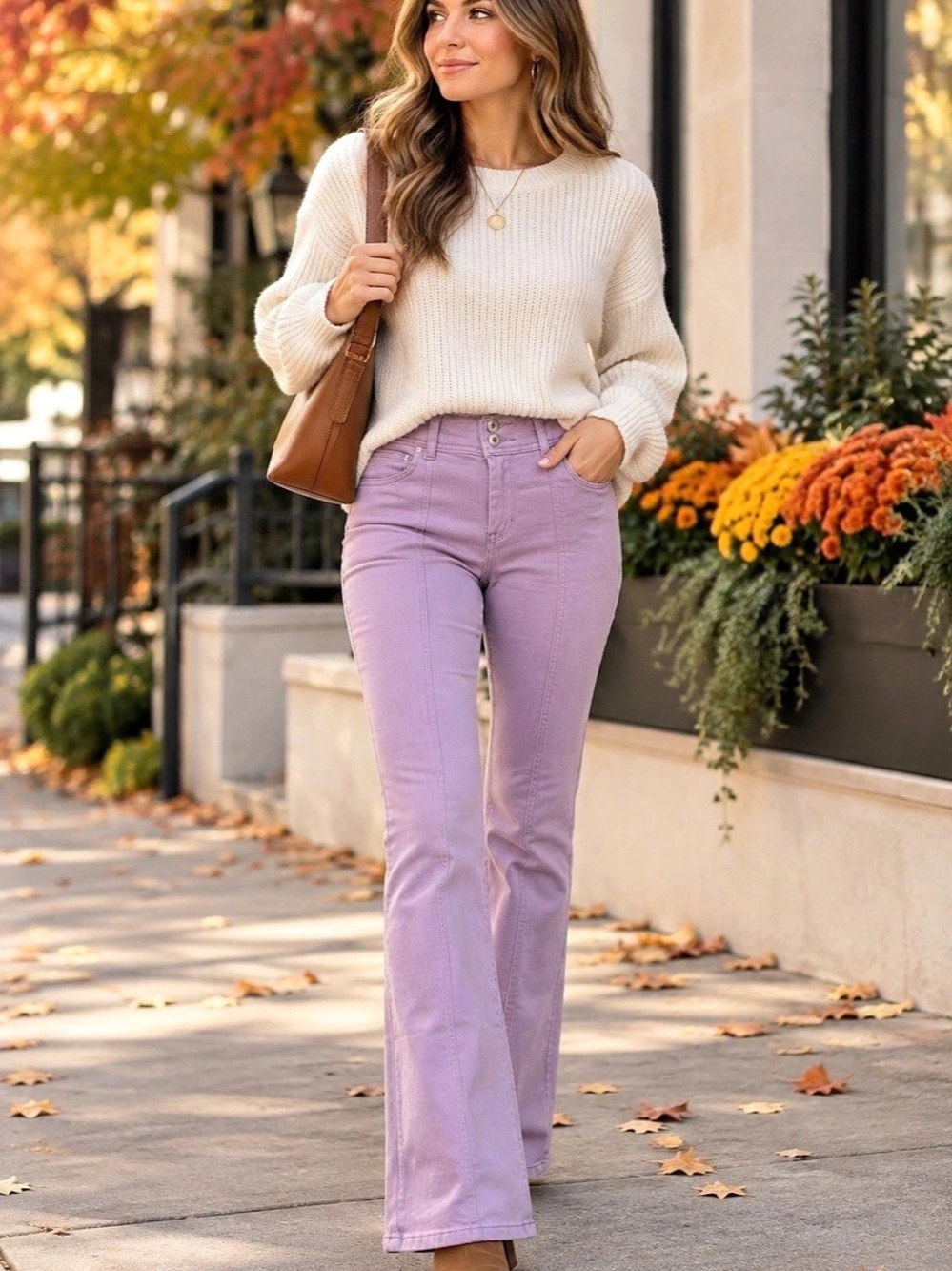 Indian Emporium Pantalon Argania Flare Pants in Purple Size 36/US 2-4